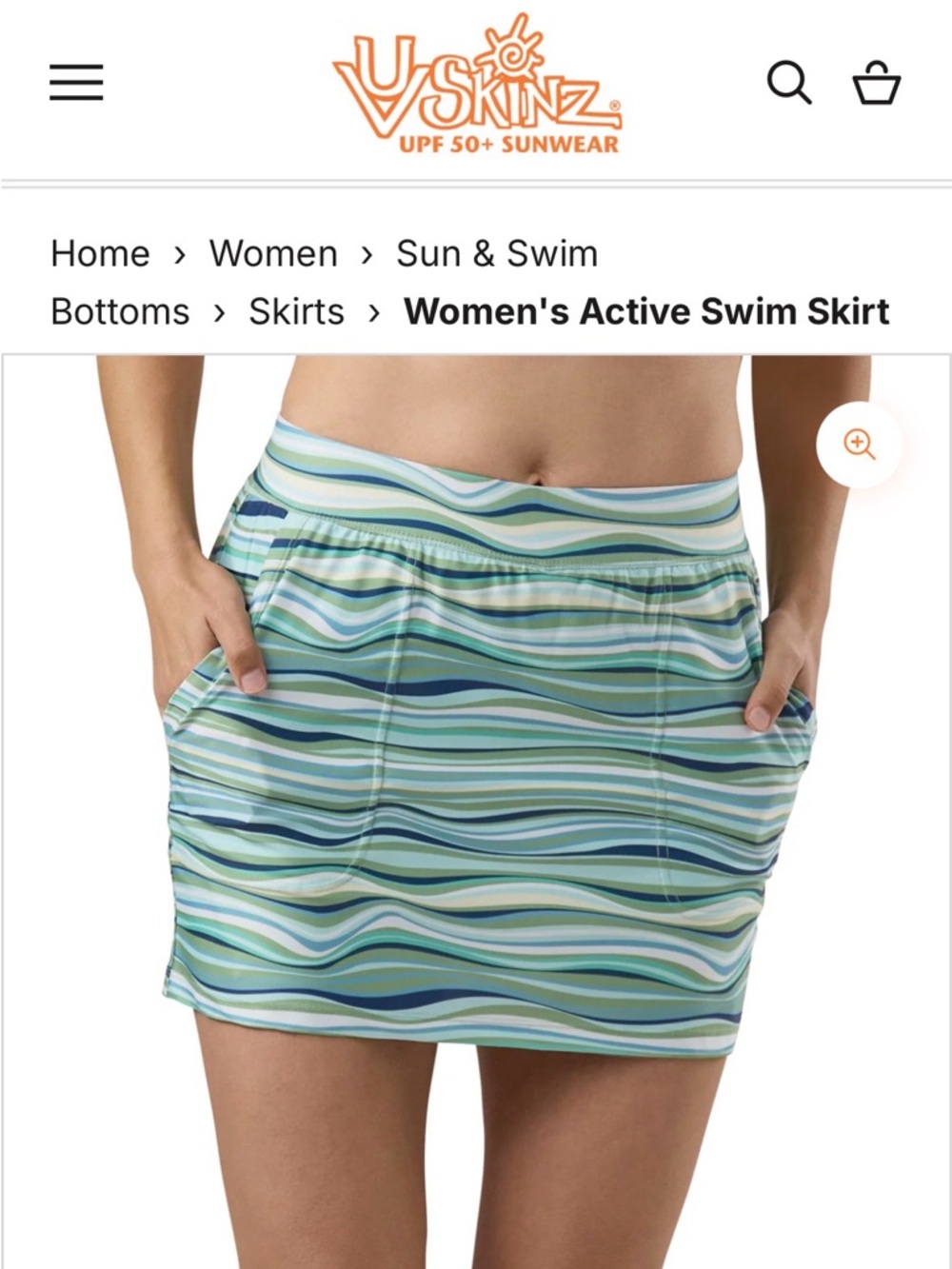 UV Skinz Women's Swim Skirt in Aqua Wave Print